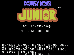Donkey Kong Junior title screen for Colecovision